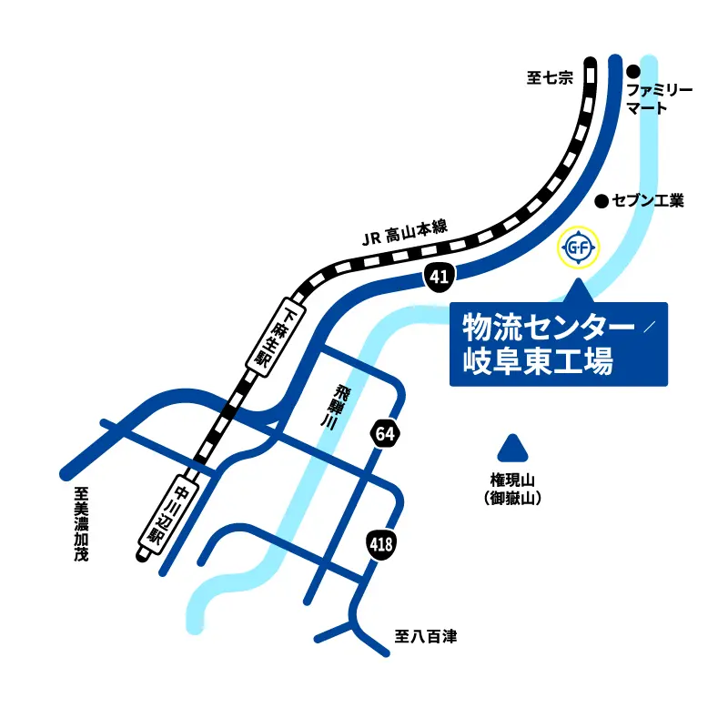 ニチグラ物流センター＿岐阜東工場広域地図